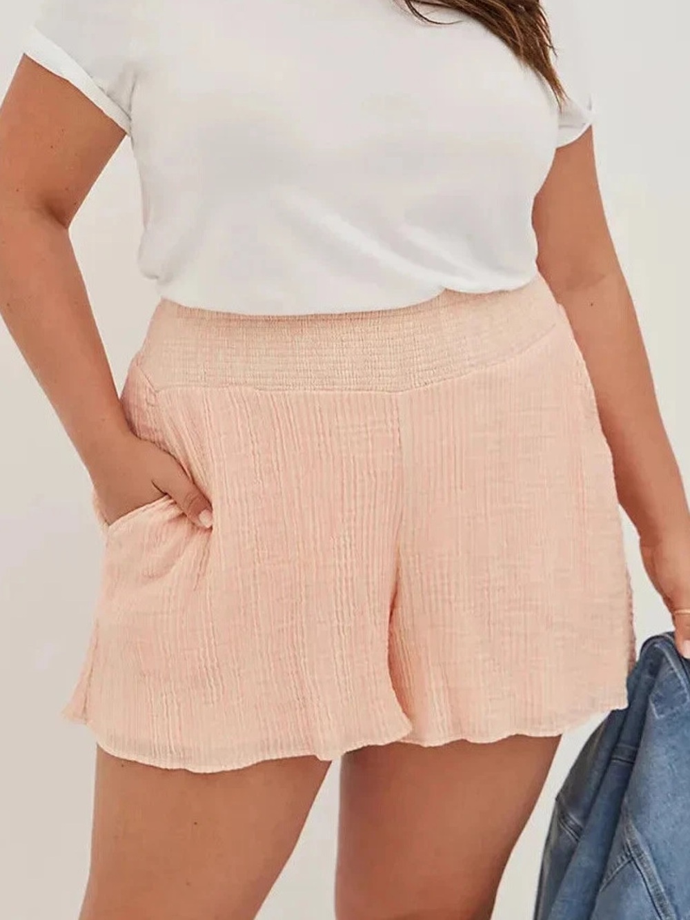 Torrid Textured Gauze High Rise Short Multi Pink Peach Size 0 Large L